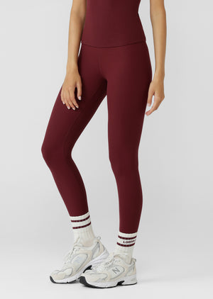 Lorna Jane Irresistible Rib Full Length Leggings - Cranberry