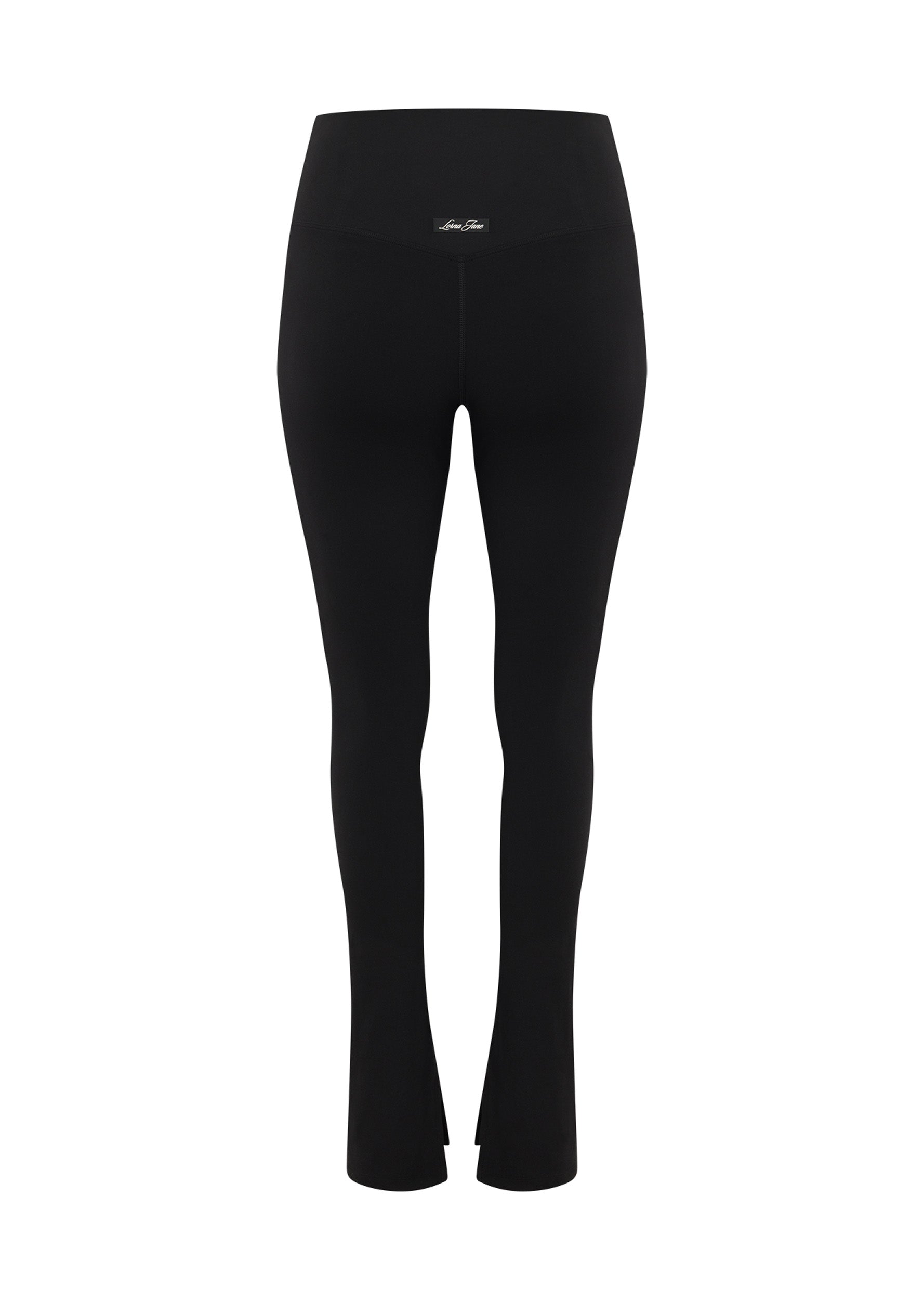 Lorna Jane Split Hem Full Length Leggings - Recycled Black