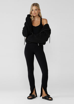 Lorna Jane Split Hem Full Length Leggings - Recycled Black