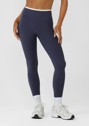Lorna Jane Half Time 2 Pocket Ankle Biter Leggings - Platinum Navy