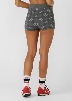 Lorna Jane Bambi Check Knit 5cm Cheeky Shorts - Bambi Check
