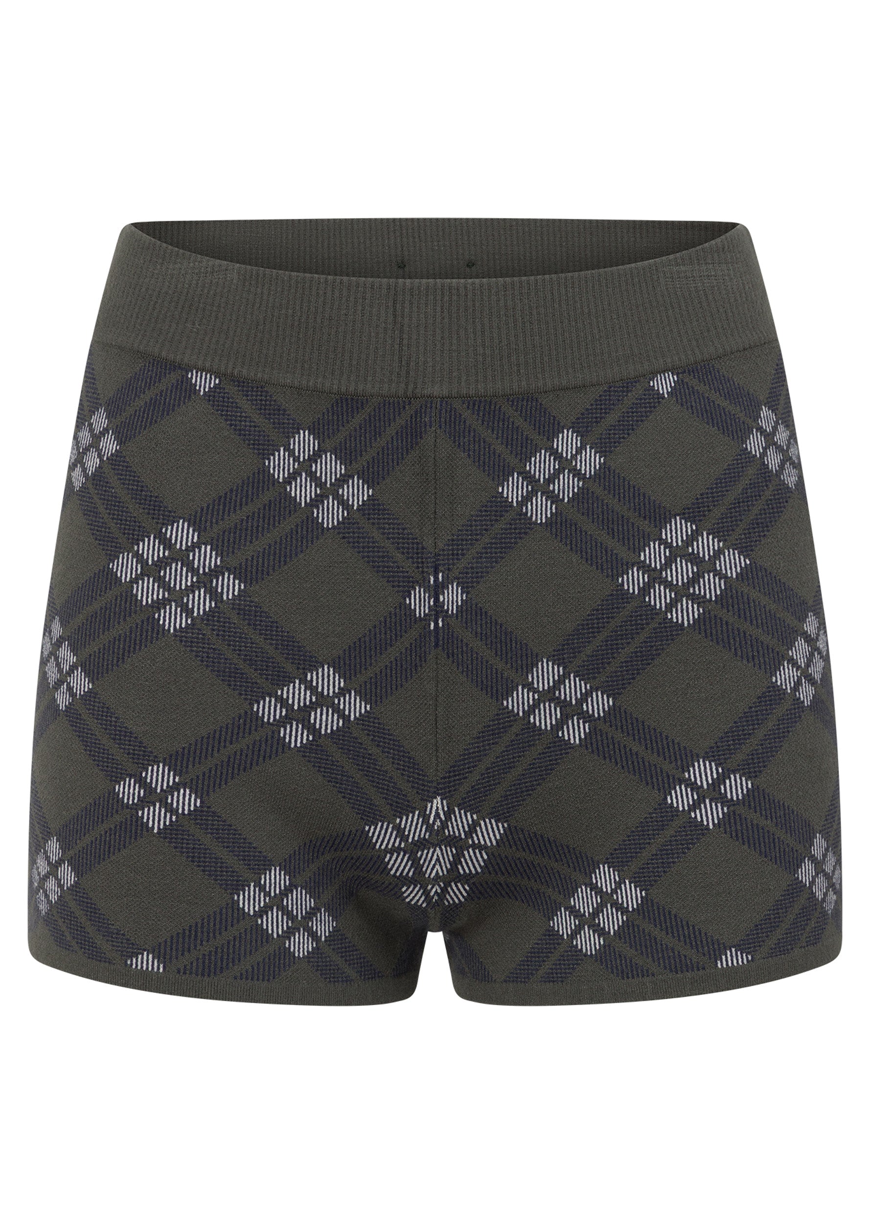 Lorna Jane Bambi Check Knit 5cm Cheeky Shorts - Bambi Check