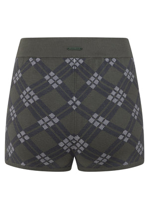Lorna Jane Bambi Check Knit 5cm Cheeky Shorts - Bambi Check