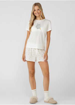Lorna Jane Sweet Citrus Sleep Shorts - Sweet Citrus Print