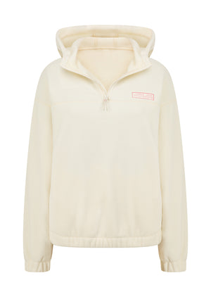 Lorna Jane Nova Polar Fleece Quarter Zip Hoodie - Cream