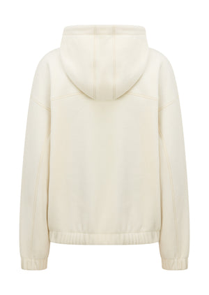 Lorna Jane Nova Polar Fleece Quarter Zip Hoodie - Cream