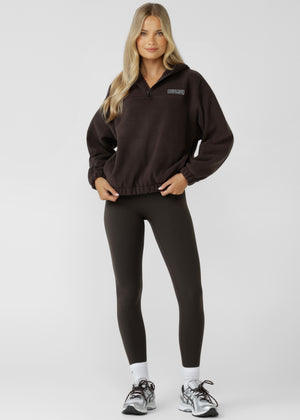 Lorna Jane Nova Polar Fleece Quarter Zip Hoodie - Volcano
