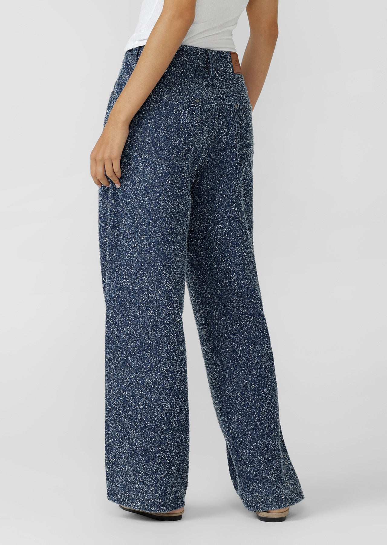 Lorna Jane Valentina Boucle Denim Pants - Dark Blue Boucle Denim