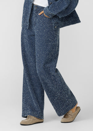 Lorna Jane Valentina Boucle Denim Pants - Dark Blue Boucle Denim