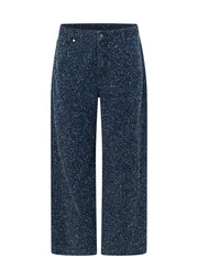 Lorna Jane Valentina Boucle Denim Pants - Dark Blue Boucle Denim