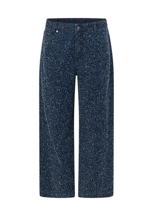 Lorna Jane Valentina Boucle Denim Pants - Dark Blue Boucle Denim