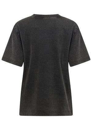 Lorna Jane Varsity Washed Relaxed T-Shirt - Washed Black
