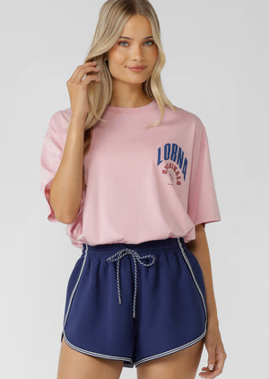 Lorna Jane Revival Washed Boyfriend T-Shirt - Washed Dusty Rose