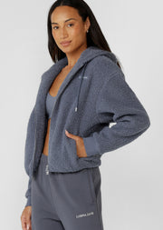 Lorna Jane Field Teddy Zip Through Hoodie - Shadow