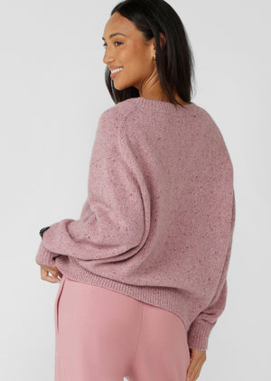 Lorna Jane Fairway Knit Jumper - Lush Pink Marl