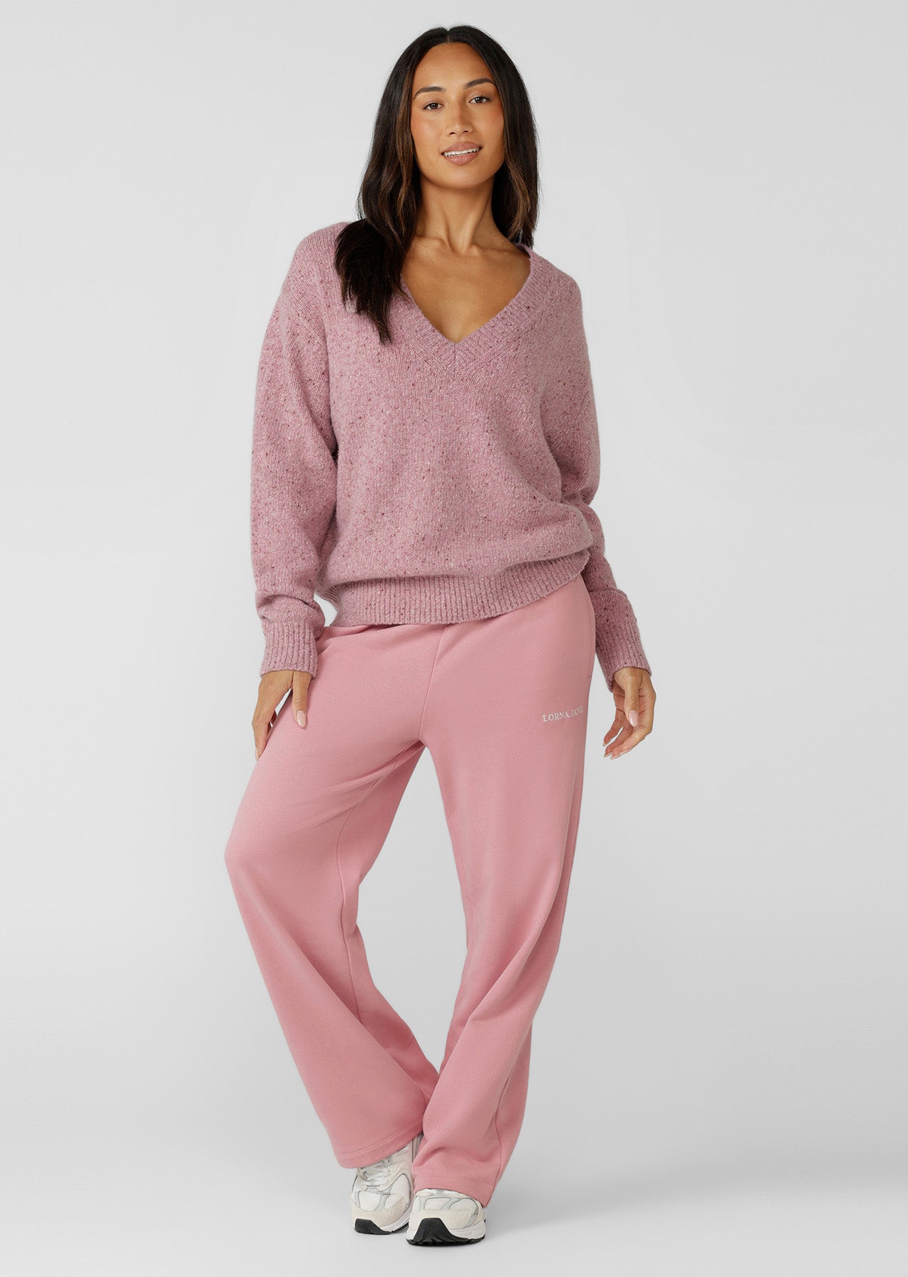 Lorna Jane Fairway Knit Jumper - Lush Pink Marl