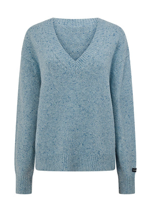 Lorna Jane Fairway Knit Jumper - Light Marine Blue Marl