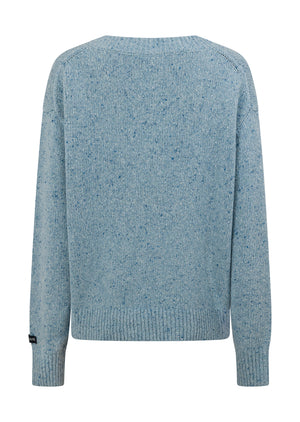 Lorna Jane Fairway Knit Jumper - Light Marine Blue Marl