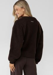 Lorna Jane Field Teddy Cardigan - Volcano