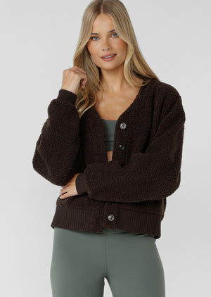 Lorna Jane Field Teddy Cardigan - Volcano