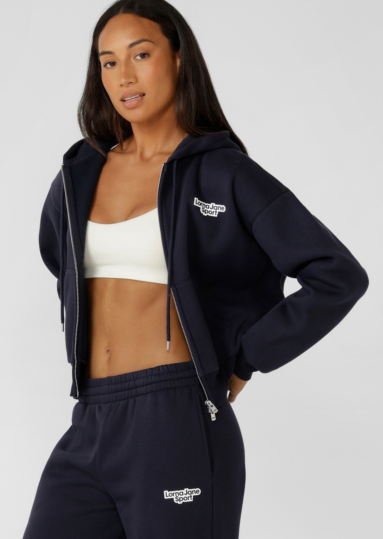 Lorna Jane Sport Mode Zip Through Hoodie - Midnight Blue