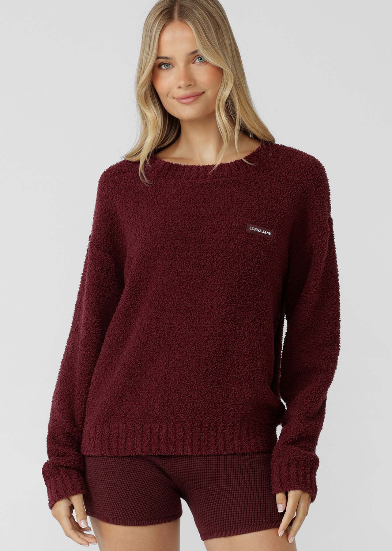 Lorna Jane Extra Cosy Knit Jumper - Cranberry