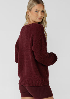 Lorna Jane Extra Cosy Knit Jumper - Cranberry
