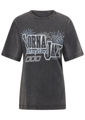 Lorna Jane Championship Title Relaxed Fit Tee - Washed Black
