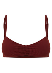 Lorna Jane Dolce Vita Rib Sports Bra - Dark Ruby