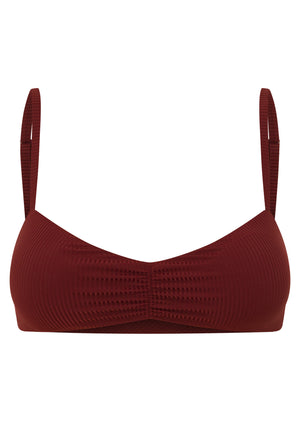 Lorna Jane Dolce Vita Rib Sports Bra - Dark Ruby