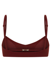 Lorna Jane Dolce Vita Rib Sports Bra - Dark Ruby