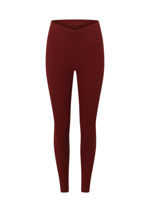 Lorna Jane Dolce Vita Rib Ankle Biter Leggings - Dark Ruby