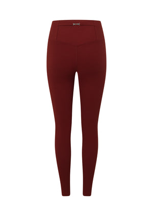 Lorna Jane Dolce Vita Rib Ankle Biter Leggings - Dark Ruby