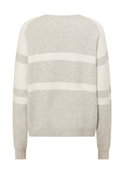Lorna Jane Cloud Soft Logo Knit Jumper - Grey Marl