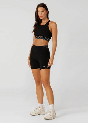 Lorna Jane Contour Side Pocket 14cm Bike Shorts - Recycled Black