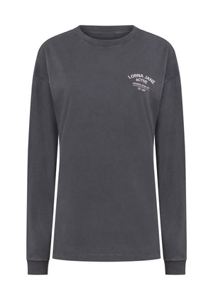 Lorna Jane Washed Original Sport Long Sleeve T-Shirt - Washed Titanium