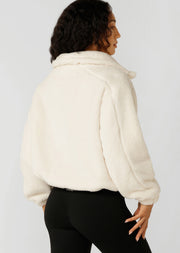 Lorna Jane Everyday Teddy Quarter Zip Sweat - Cream
