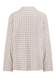 Lorna Jane Flannel Lounge Shirt - Latte Check