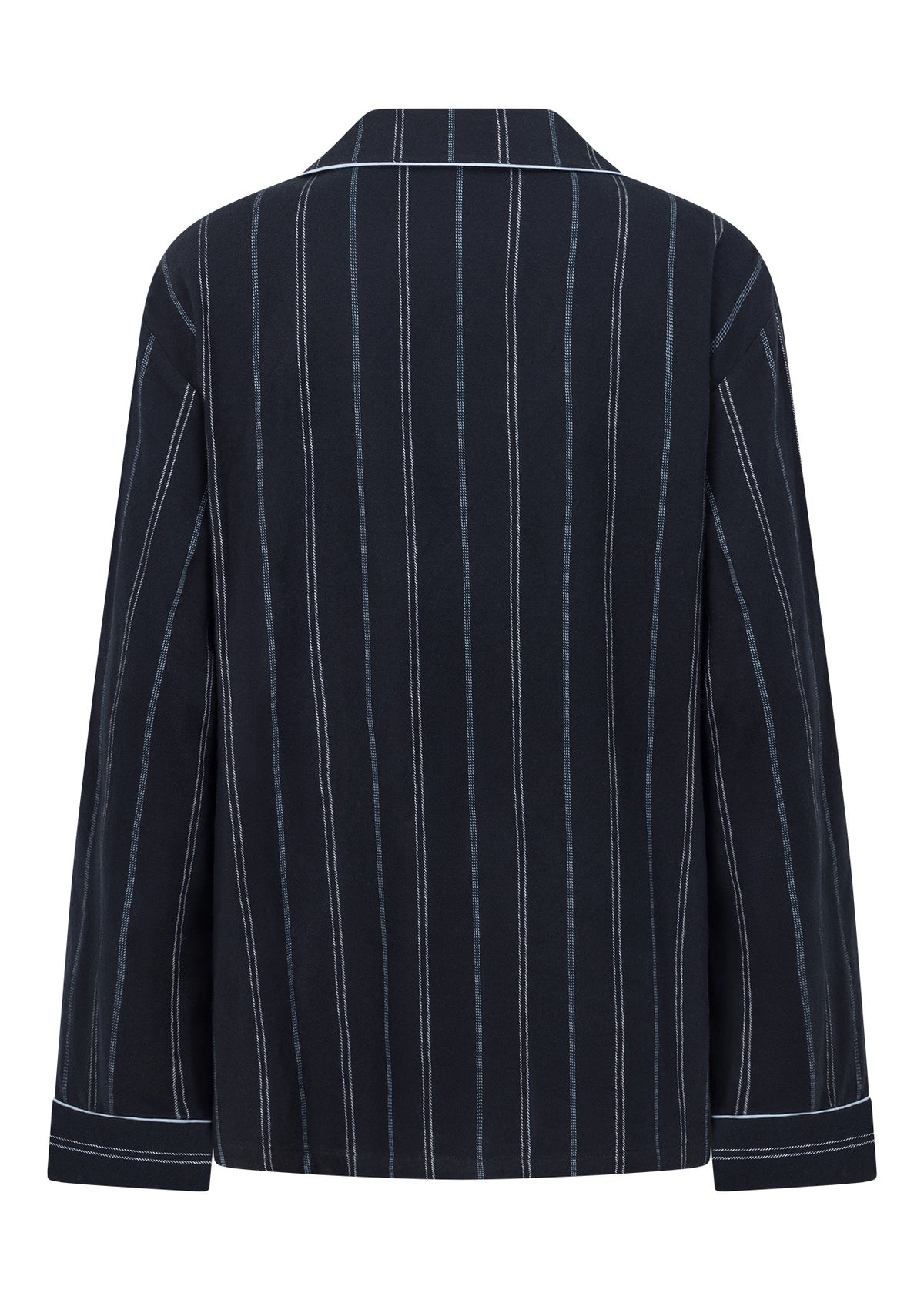 Lorna Jane Flannel Lounge Shirt - Navy Pinstripe
