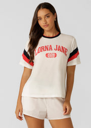 Lorna Jane Retro Lounge T-Shirt - Porcelain