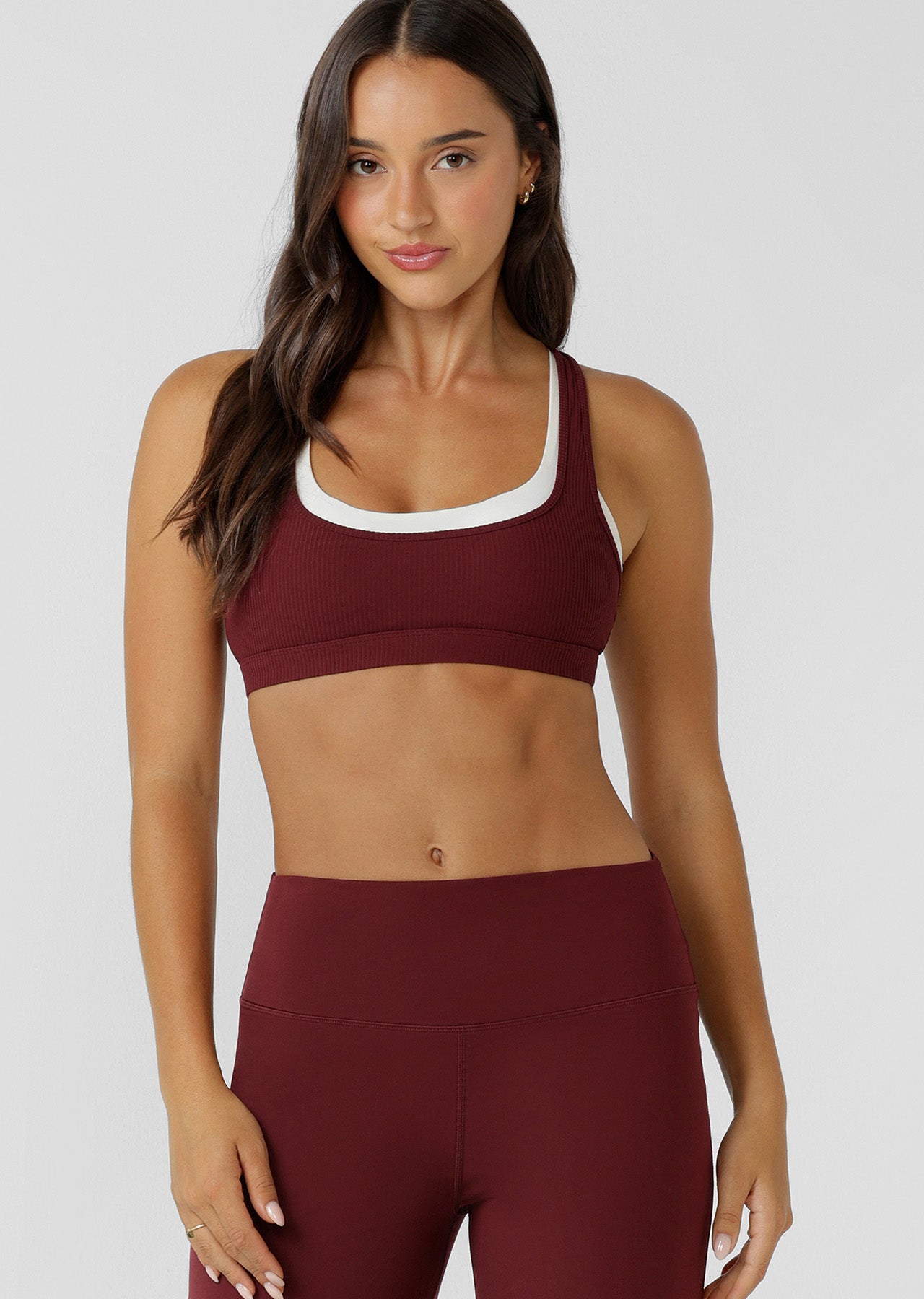 Lorna Jane Peak Energy Layered Sports Bra - Dark Ruby