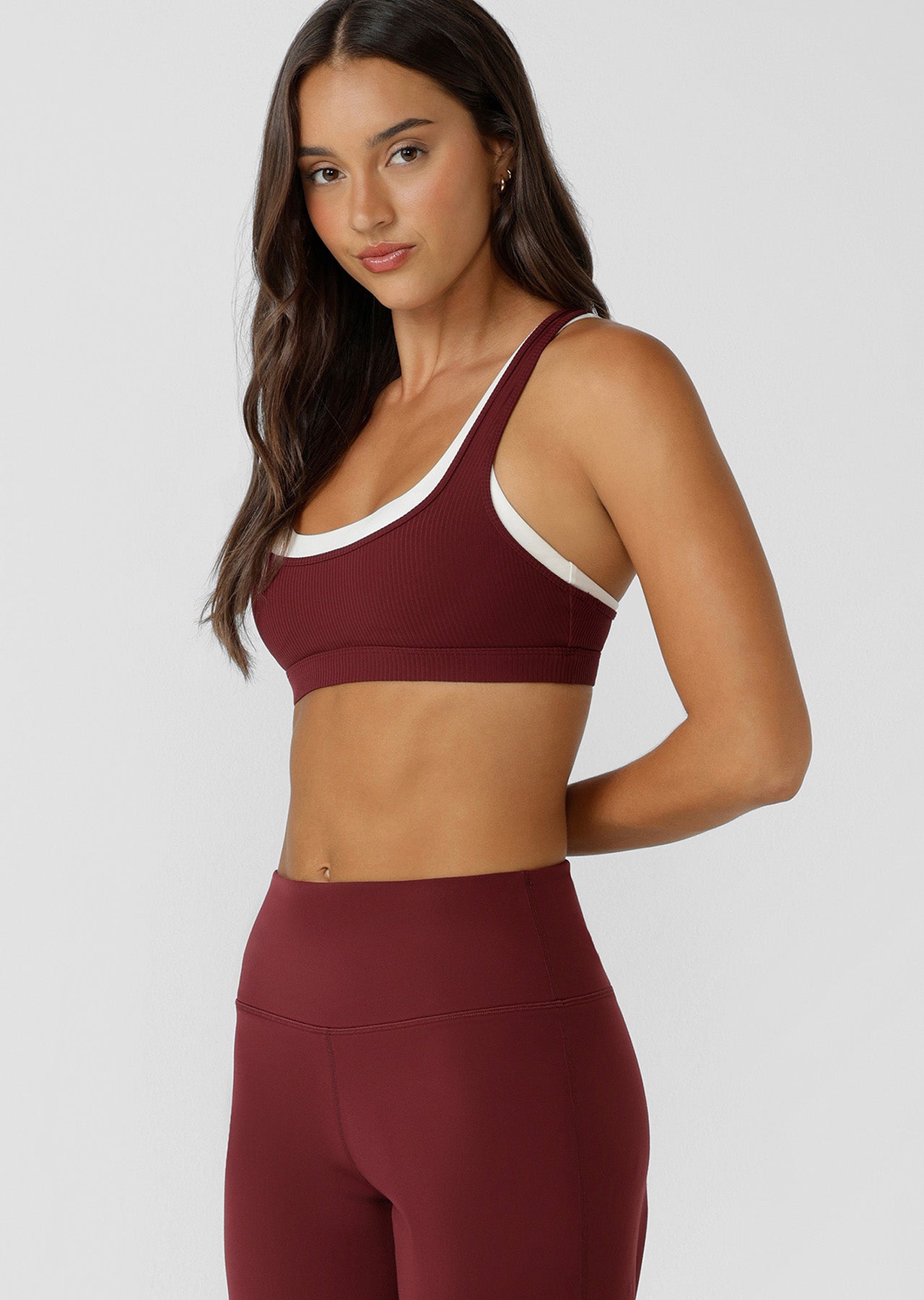Lorna Jane Peak Energy Layered Sports Bra - Dark Ruby