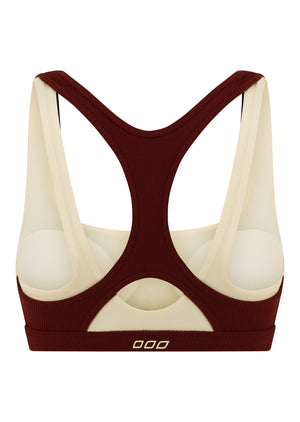 Lorna Jane Peak Energy Layered Sports Bra - Dark Ruby