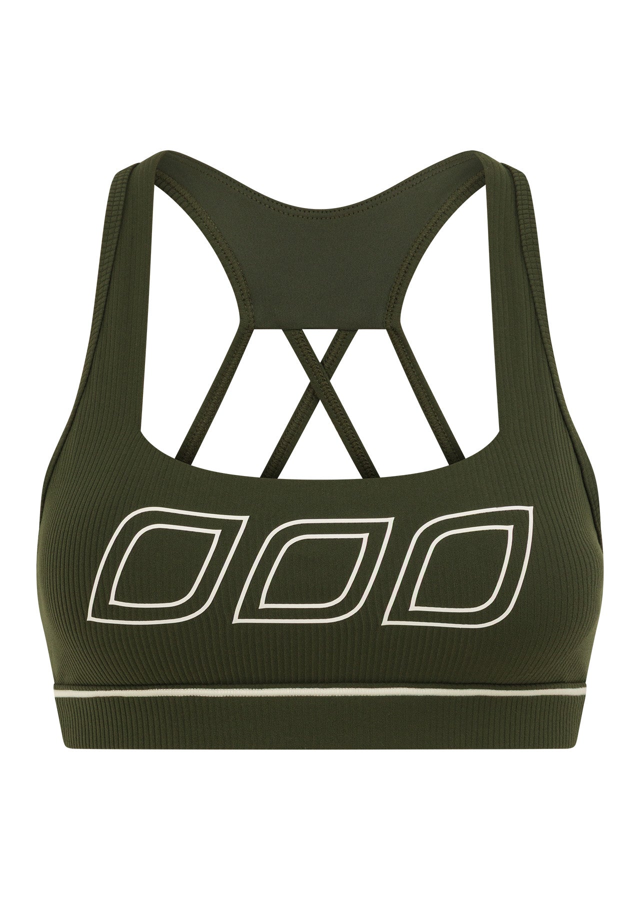Lorna Jane Iconic Luxe Active Rib Sports Bra - Luxury Green