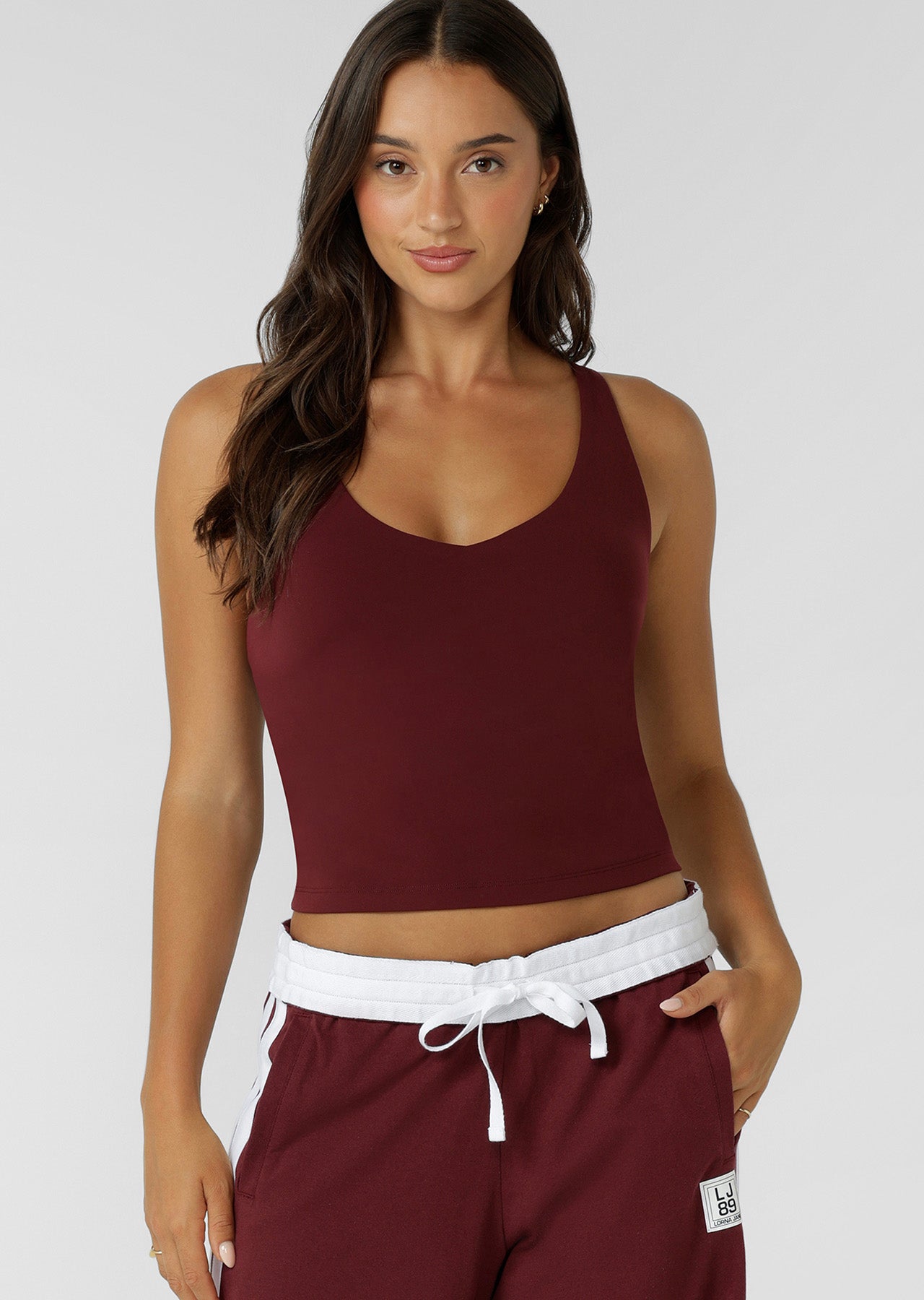 Lorna Jane Move Well Bra Tank Combo - Dark Ruby