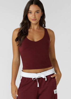 Lorna Jane Move Well Bra Tank Combo - Dark Ruby