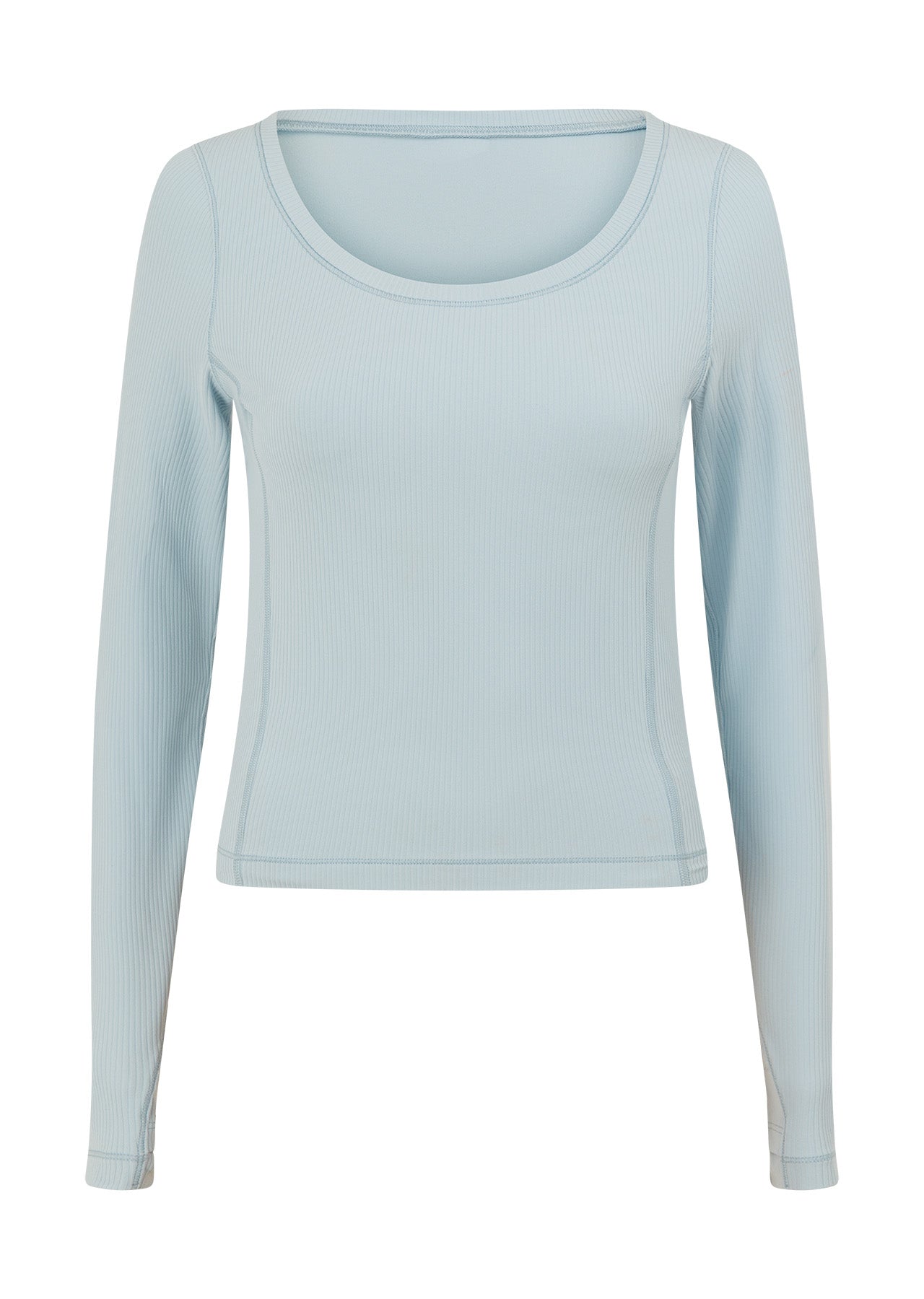 Lorna Jane Train Warmer Long Sleeve Rib Top - Vibrant Sky