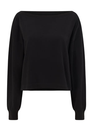 Lorna Jane Cloud Soft Relaxed Fit Long Sleeve Top - Black