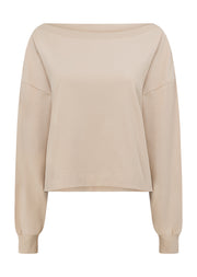 Lorna Jane Cloud Soft Relaxed Fit Long Sleeve Top - Iced Latte