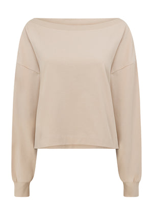 Lorna Jane Cloud Soft Relaxed Fit Long Sleeve Top - Iced Latte